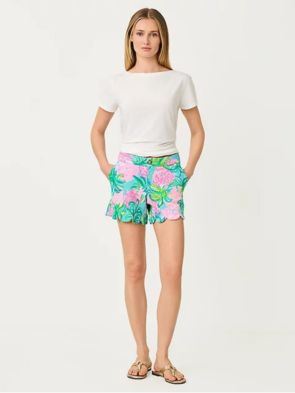 Lilly Pulitzer Buttercup Knit Shorts, Blue Ibiza Pineapple Shake